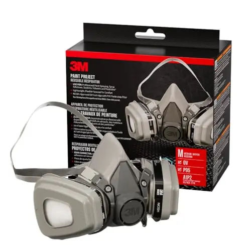 3M 6211 reusable half-face respirator with bayonet filter connectors