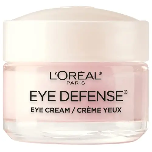 L'Oreal Paris Eye Defense Eye Cream tube with caffeine for puffiness and dark circles