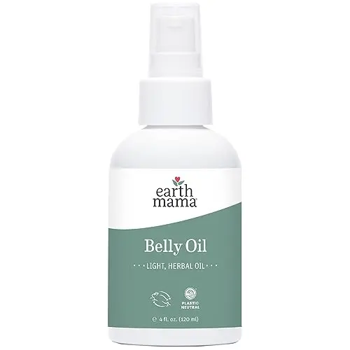 Earth Mama Belly Oil bottle with organic branding