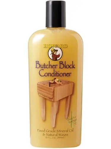 Howard Butcher Block Conditioner bottle with food grade mineral oil and waxes