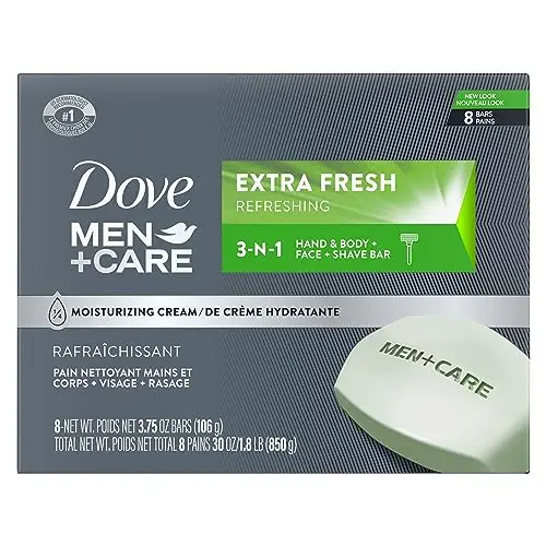 Dove Men+Care Extra Fresh 3-in-1 Bar Soap pack of eight bars