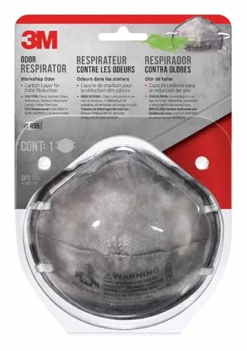 3M disposable R95 respirator mask in gray with carbon layer