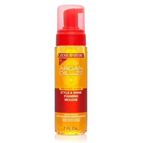 CREME OF NATURE Argan Oil Foaming Mousse can for curly hair styling