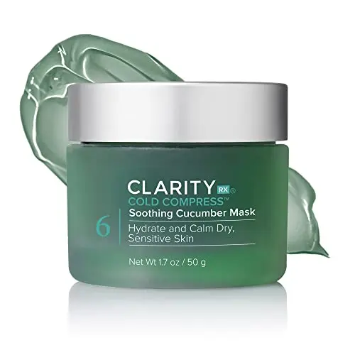 ClarityRx Soothing Cucumber gel face mask in jar for sensitive and rosacea-prone skin