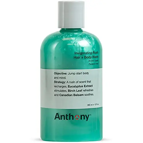 Anthony Mens Body Wash and Shampoo bottle with pine wood scent
