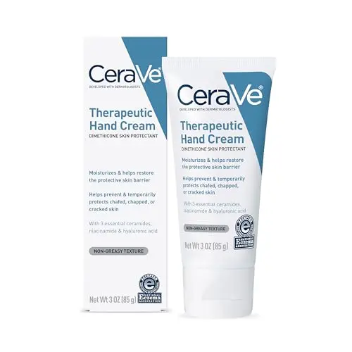 CeraVe Therapeutic Hand Cream tube with hyaluronic acid and niacinamide
