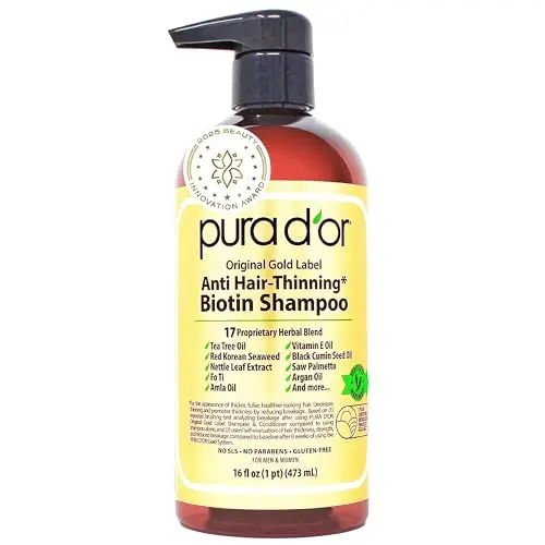 PURA D'OR Original Gold Label Anti-Thinning Shampoo bottle
