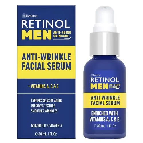 LIVAURA Retinol Mens Anti-Wrinkle Facial Serum bottle