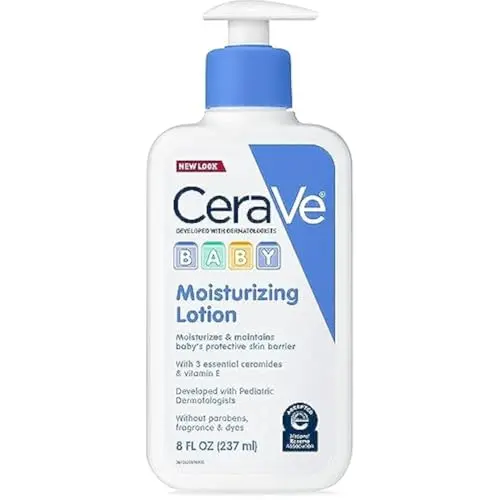 CeraVe Baby Moisturizing Lotion in a white and blue bottle