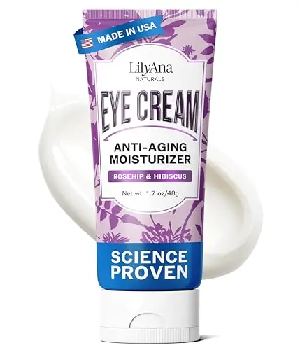 LilyAna Naturals Eye Cream in a pink and white container