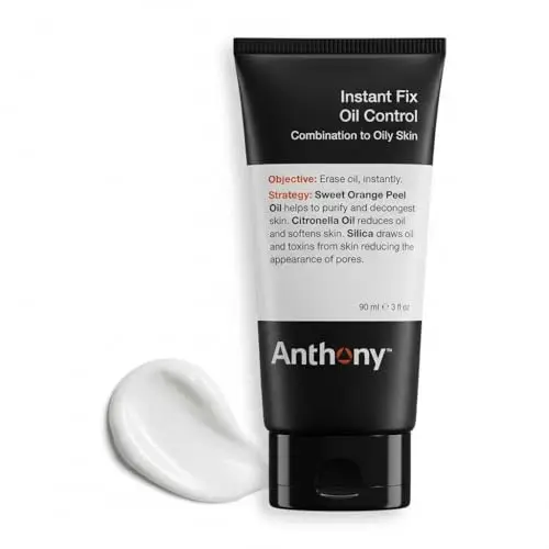 Anthony Instant Fix Oil Control Mattifying Lotion in a grey bottle