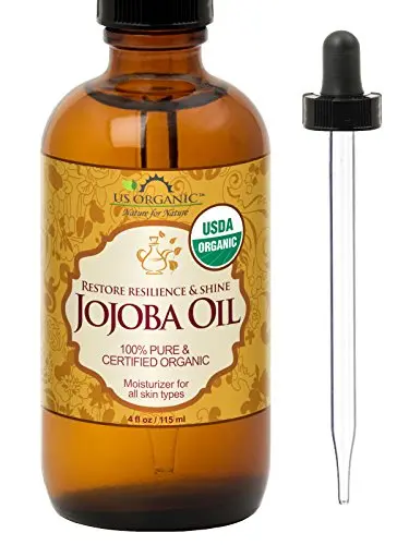 US Organic golden jojoba oil in a 4oz bottle
