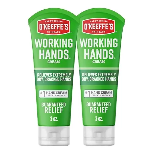 O'Keeffe's Working Hands hand cream tube and jar for extremely dry, cracked hands.