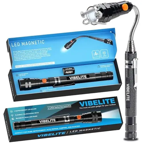 VIBELITE extendable magnetic flashlight with flexible neck
