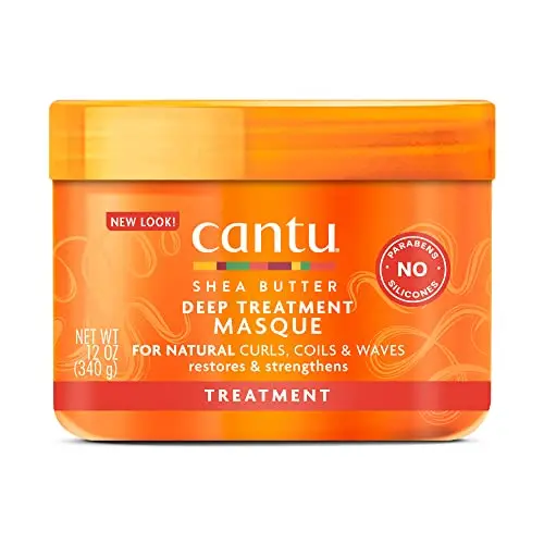 Cantu Deep Treatment Masque jar with shea butter