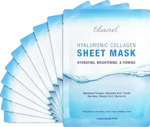 Ebanel 10-pack collagen and hyaluronic acid face mask