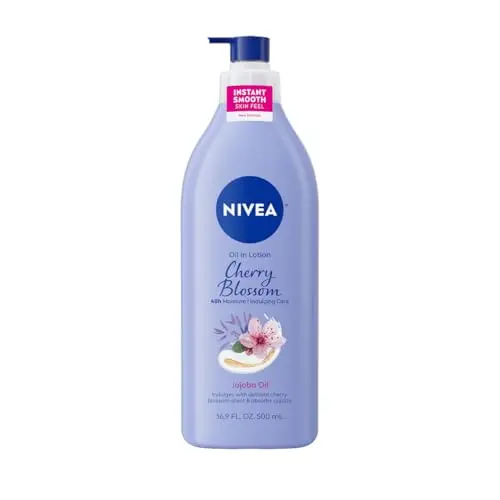NIVEA Oil Infused Cherry Blossom and Jojoba Oil Body Lotion pump bottle