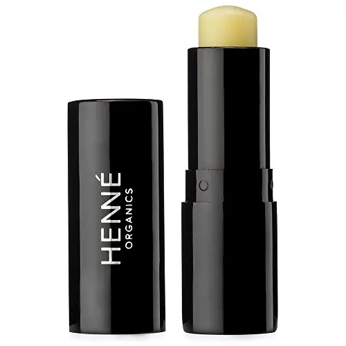 Henne Organics Luxury Lip Balm V2 in a sleek black metal tube