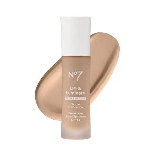 No7 Lift & Luminate Triple Action Serum Foundation bottle in shade Cool Ivory