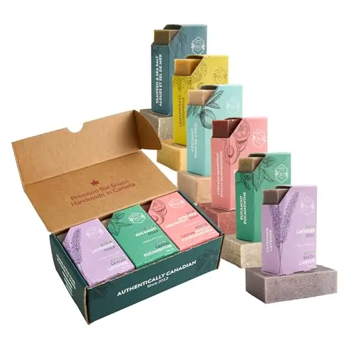 Crate 61 Organics handmade cold process natural soap bars in a pack of six
