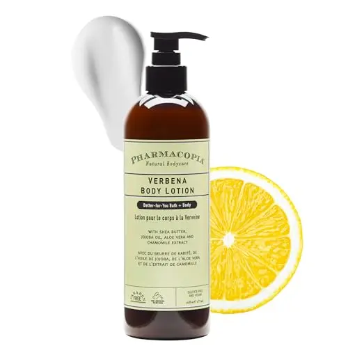 Pharmacopia Verbena Body Lotion with shea butter and aloe.