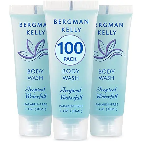 Box of 100 Bergman Kelly Tropical Waterfall ginger and lime body wash tubes