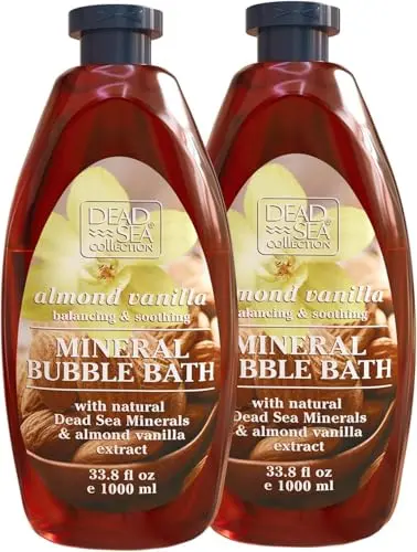 Dead Sea Collection Bubble Bath with Almond Vanilla scent, two-bottle pack