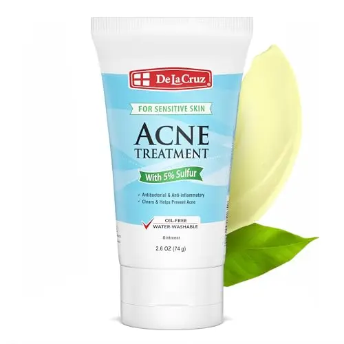 De La Cruz 5% Sulfur Ointment tube, a gentler acne treatment
