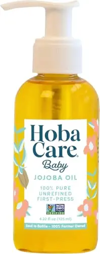 HobaCare Jojoba Baby Oil bottle with pump dispenser