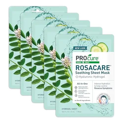 PROcure Rosacare hydrogel sheet mask pack for calming rosacea redness and dryness