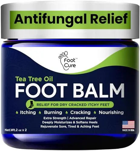 FOOT CURE Antifungal Cream with Tea Tree Oil in a jar