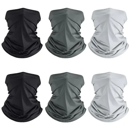 Geyoga 6-piece set of classic color neck gaiters showing the nose arch design