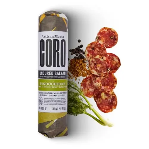 Coro Uncured Finocchiona Artisan Salami Stick with fennel and black pepper