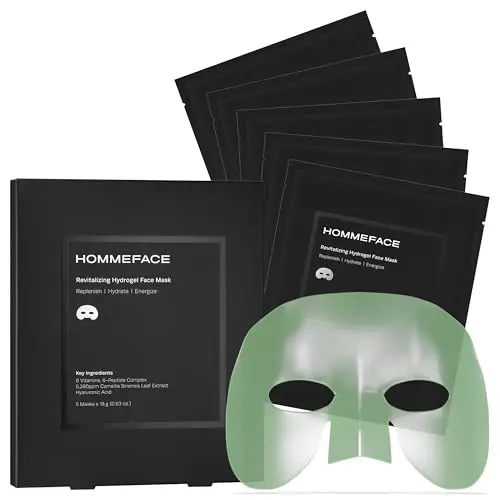 HommeFace Mens Revitalizing Hydrogel Facial Mask Set package