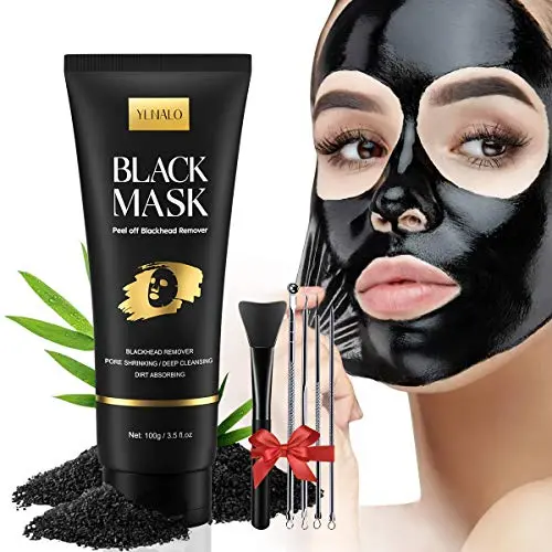 YLNALO Charcoal Peel Off Mask kit with brush and tools