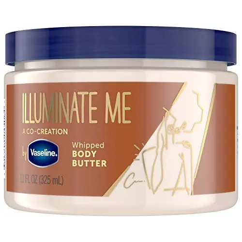 Vaseline Illuminate Me Whipped Body Butter in a recyclable jar