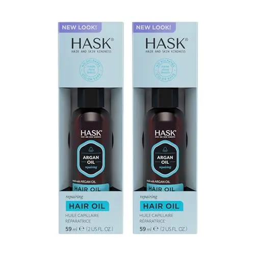 HASK Argan Repairing Hair Oil two-pack bottles