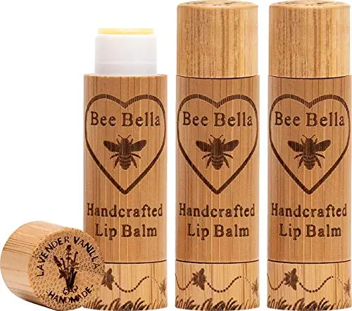 Bee Bella organic lavender vanilla lip balm three-pack