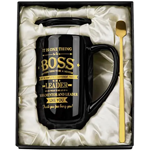 Doublewhale metal glaze ceramic boss mug with 'A Great Captain' design