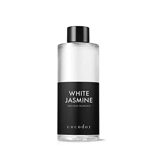 COCODOR White Jasmine reed diffuser oil refill in a glass bottle