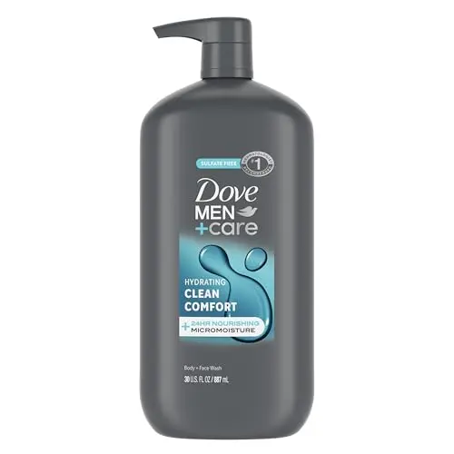 DOVE MEN + CARE Clean Comfort Hydrating Body and Face Wash bottle