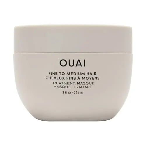 OUAI Fine to Medium Hair Treatment Masque jar with minimalist design