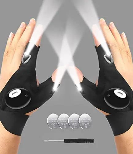 MOIPEJO LED flashlight gloves for hands-free lighting