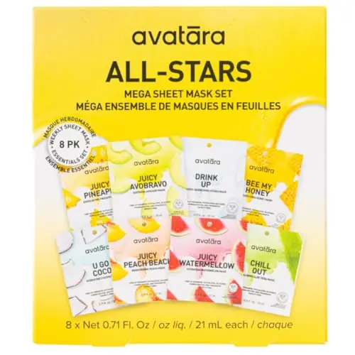 Avatara All-Stars variety pack of 8 Korean sheet masks