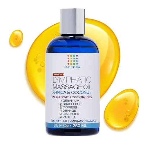 Bruizex Lymphatic Drainage Massage Oil bottle with arnica and coconut oils