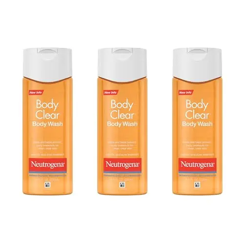 Neutrogena Body Clear Acne Body Wash bottle, 2% salicylic acid, 3-pack