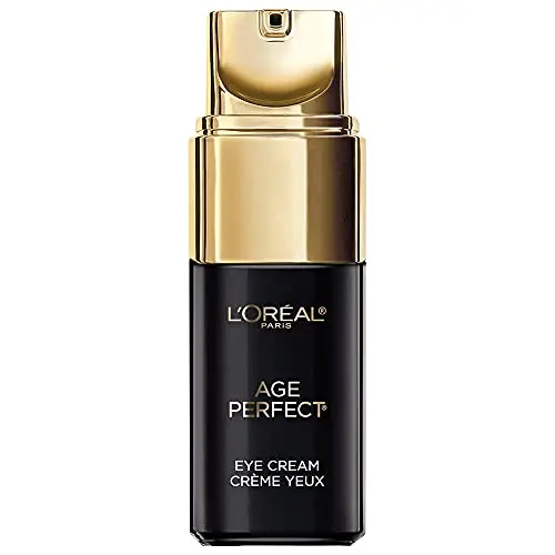 L'Oreal Paris Age Perfect Cell Renewal Eye Cream in a gold and burgundy box.