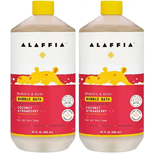 Alaffia bubble bath for kids with coconut strawberry scent
