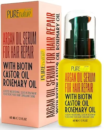 PURE NATURE LUX SPA Moroccan Argan Oil Hair Serum bottle