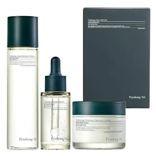 Pyunkang Yul Calming Line Gift Box Set with toner, serum, and cream